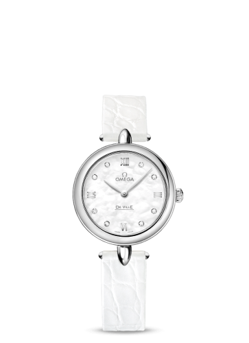 Omega De Ville 424.13.27.60.55.001 White 27.40 mm Quartz