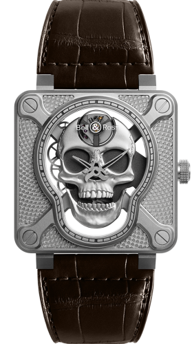 Bell & Ross BR-01 BR01-SKULL-SK-ST Silver 46.00 mm Handwound