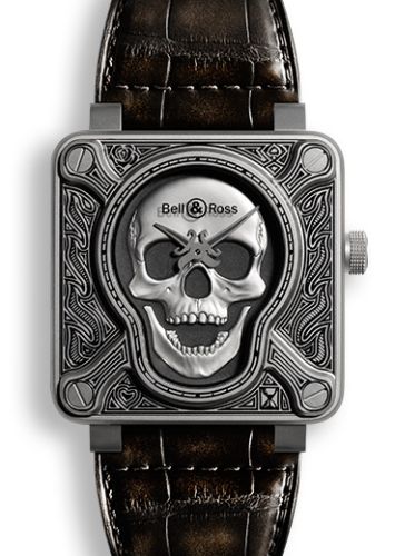 Bell & Ross BR-01 BR0192-SKULL-BURN Black 46.00 mm Automatic