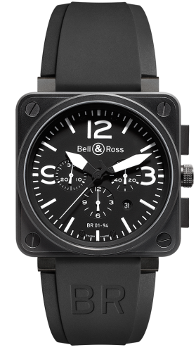 Bell & Ross BR-01 BR0194-BL-CA Black 46.00 mm Automatic