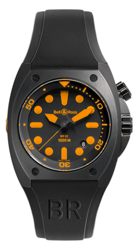 Bell & Ross Marine BR02-ORANGE Black 44.00 mm Automatic