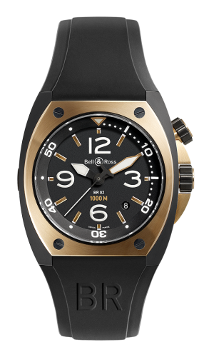 Bell & Ross Marine BR02-PINKGOLD-CA Black 44.00 mm Automatic